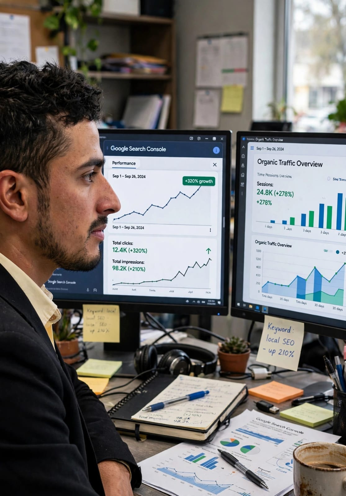 SEO performance results dashboard